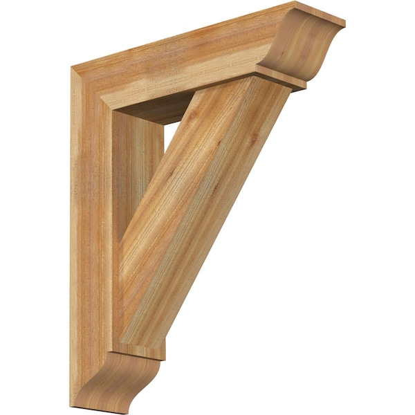 Ekena Millwork Traditional Traditional Rough Sawn Bracket w/ Offset Brace, Western Red Cedar, 8"W x 30"D x 36"H BKT0806X30X36TRA01RWR - main